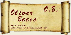 Oliver Becić vizit kartica